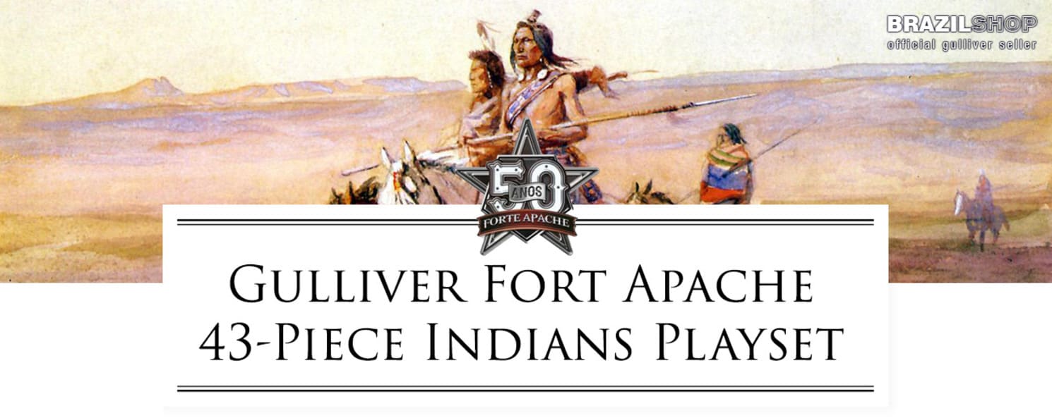 Gulliver Fort Apache Vintage Old West Indians 43-Piece Playset